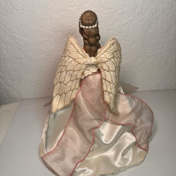 Handmade Satin Angel Christmas Tree Topper Holiday Decor Vintage - Picture 4 of 6